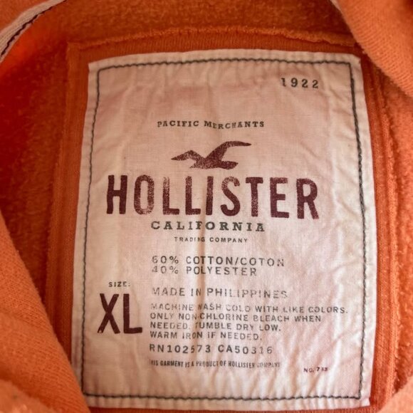 VINTAGE Y2K 2000's Orange Hollister Hoodie - Picture 3 of 4